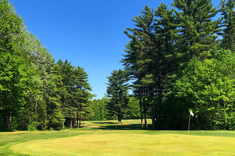 A beautiful green Adirondack golfing course